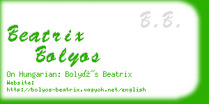 beatrix bolyos business card